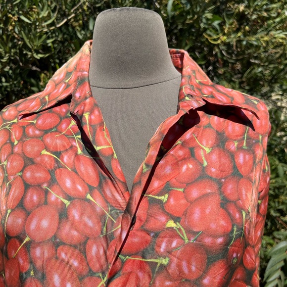 Vintage 1970’s silk Robert Charles button up shirt with passion fruit motif - Picture 3 of 7